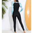 thumbnail image 2 of SWSMCLT Women's One Piece Zip Up Swimsuit Rash Guard High Neck Surfing Diving Spearfishing Cold Water Swimming Wetsuit Wet Suit Long Sleeve Warm Swimwear Blue 14, 2 of 5