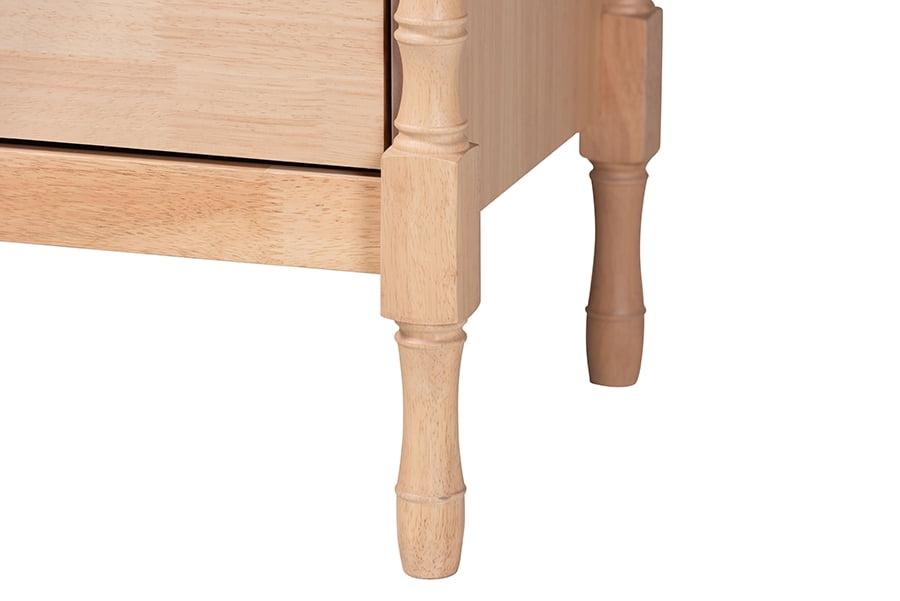 Baxton Studio Laurent Mid-Century Dresser, 6-Drawer, Beech Brown