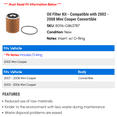 thumbnail image 2 of Oil Filter Kit - Compatible with 2002 - 2008 Mini Cooper Convertible 2003 2004 2005 2006 2007, 2 of 2