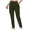 thumbnail image 2 of Gaecuw Cargo Pants Y2k Women Palazzo Pants Plus Size Regular Fit Long Pants Zipper Lounge Trousers Strappy Sweatpants Casual Loose Baggy Yoga Pants Mid Waisted Summer Workout Pants with Pockets Solid, 2 of 9