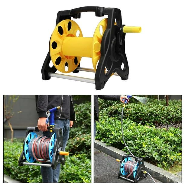 Garden Hose Reel Cart Holder Winding Pressure Washer Pipe Storage Organizer  Yellow