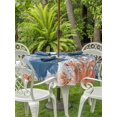thumbnail image 3 of Outdoor Tablecloth with Umbrella Hole for Patio/Picnic/Party/Camping, Coastal Blue Octopus Waterproof Table Cloth Round Cover Washable, Summer Nautical Marine Life Leaves (Dia 60"), 3 of 9
