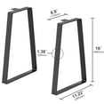 thumbnail image 4 of VEVOR 16 inch Trapezoid Steel Table Legs, Replacement Furniture Legs Set of 2 for DIY Coffee Tables, Modern Desks, Bench, Night Stands, Sofa, Max Load 400 lbs Heavy Duty, Quick Instalation Legs Black, 4 of 9