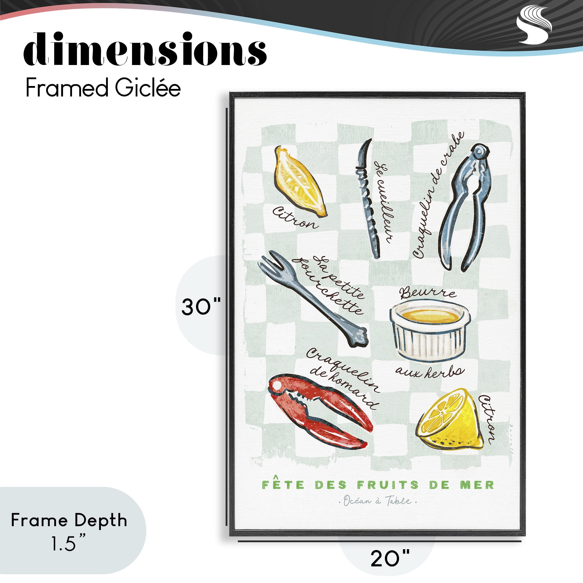 Stupell Industries Modern French Bistro Black Framed Giclee Art, design by Chad Barrett