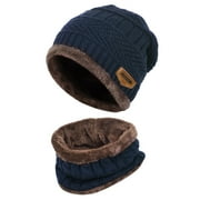 Kids Winter Hat and Scarf Set 2-Pieces Warm Knit Beanie Cap and Scarf
