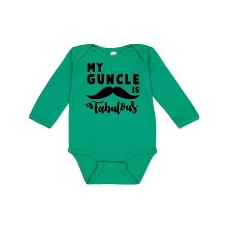

Inktastic my guncle is fabulous Gift Baby Boy or Baby Girl Long Sleeve Bodysuit