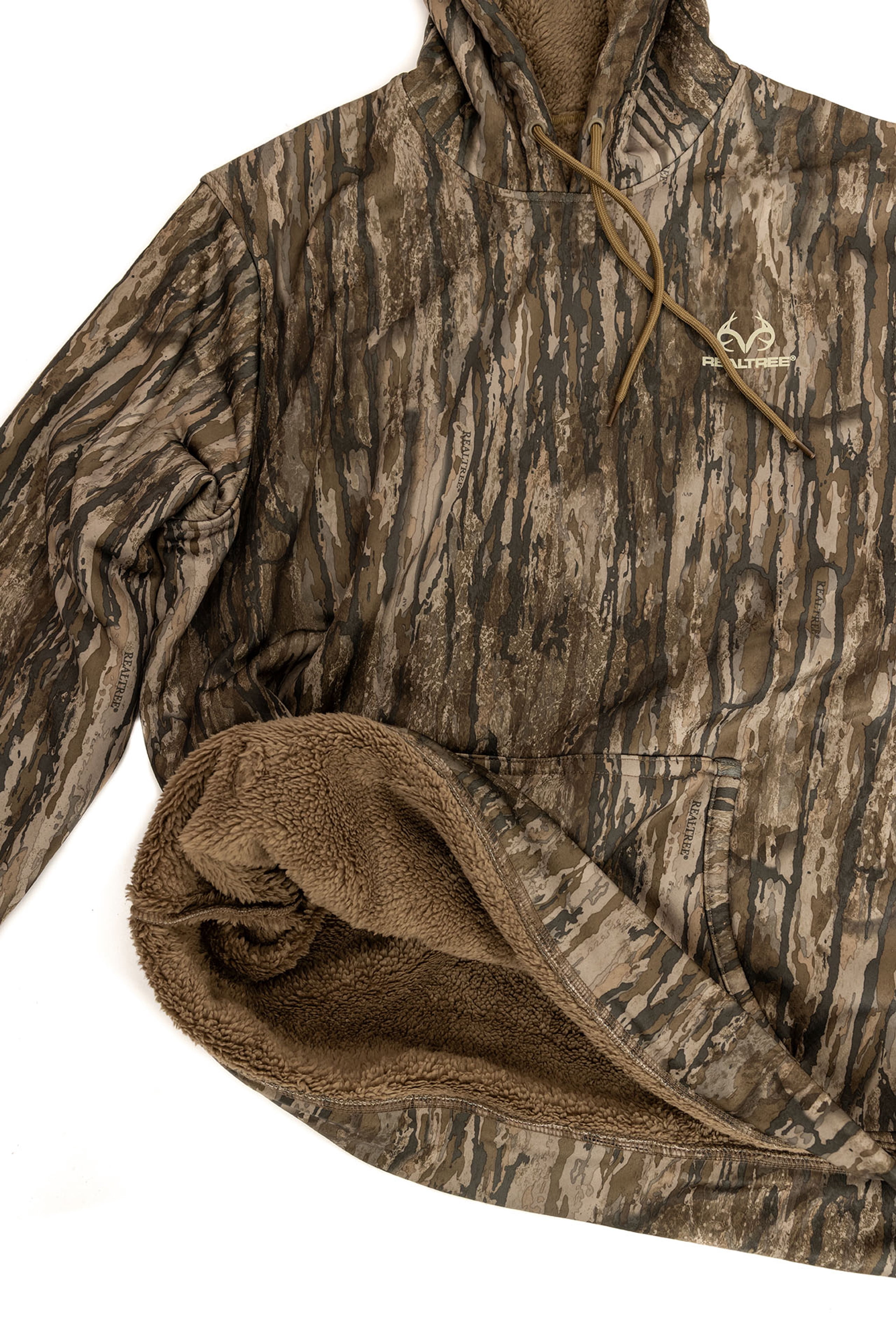 Realtree Men's Camo Hunting Hoodie - High Pile Pullover for Outerwear | Size S-4X