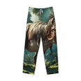 thumbnail image 2 of Vsdgher Green Forest Dinosaur Print Mens Pajama Pants Sleep & Lounge Pants, PJ Bottoms With elastic waistb and Pockets, 2 of 5