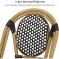 thumbnail image 4 of French Bistro Chairs Set of 2, Outdoor All-Weather Rattan Wicker Chair for Patio, Garden, Backyard, Aluminum Frame & Bamboo Print Finish, White+Black, 4 of 12