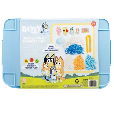 Bluey Seek & Find Sensory Bin, 12-Piece Sensory Play Set for Tactile Learning