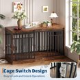 thumbnail image 4 of 55" Extra Large Dog Crate Furniture, Dog Kennel House Heavy Duty Metal Wooden Dogs Kennel Indoor Dog Cage with Sliding Door and 2 Bowls for Medium Large Dogs TV Stand Decorative Pet House End Table, 4 of 7