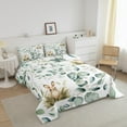 thumbnail image 3 of Kawaii Animal Full Bedding Sets Cute Rabbit Comforter Set, Cartoon Wildlife Bedding Comforter Sets Green Leaf Duvet Insert, Spring Plant Down Comforter Bedroom Decor, 3 of 6
