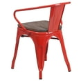 thumbnail image 4 of BizChair Red Metal Chair with Wood Seat and Arms, 4 of 6