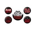 thumbnail image 1 of Stranger Things - Juego de Chapas Personaje - Pack de 5 (Negro, Rojo, Blanco), 1 of 2