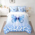 thumbnail image 2 of Manfei Wildlife Cheetah Hide 7pcs Bedding Comforter Set,Safari Leopard Print Queen Bedding Sets,Flying Animal Butterfly Queen Sheet Sets For Kids,Super Cozy Room Decor Reversible, 2 of 8