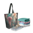thumbnail image 2 of FORMRS Womens Canvas Tote Bag with Zipper Inner Pocket Shoulder Handbag, Psychedelic Forest, 2 of 7