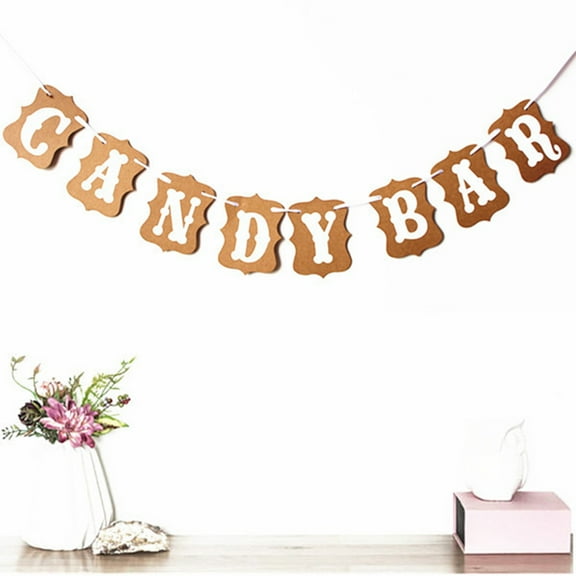 Masteelf Candy Bar Banner Bunting Garland with Words for Party Decoration Multi Color Paper Flags Reusable Indoors Outdoors Long