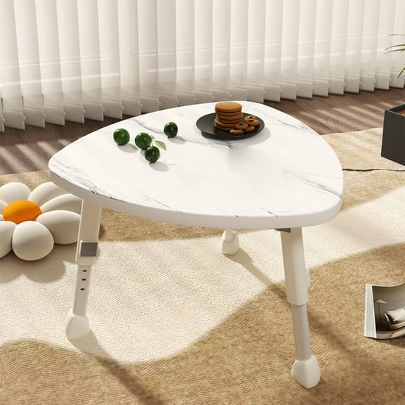 BiFandian Height Adjustable End Table, Foldable Small Side Table, Children Short Table for Living Room, Bedroom, Entryway