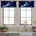 thumbnail image 4 of LALILO Kitchen Curtain Valance Orange Beautiful Natural Teal Rod Pocket Window Curtain 52"x 18" Set of 2, 4 of 7