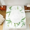 thumbnail image 5 of Castle Fairy Cute Panda 4-Piece Full Size Sheets,Green Leaves Bed Sheets,Cartoon Animal Lightweight Sheet Sets,Breathable Botanical Home Decor, 5 of 7
