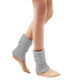 thumbnail image 2 of Leg Warmers for Women 80s Cable Knit Leg Warmer for Ballet Dance Figure Skating Yoga Party Junior Neon Long Socks Light Gray, 2 of 5