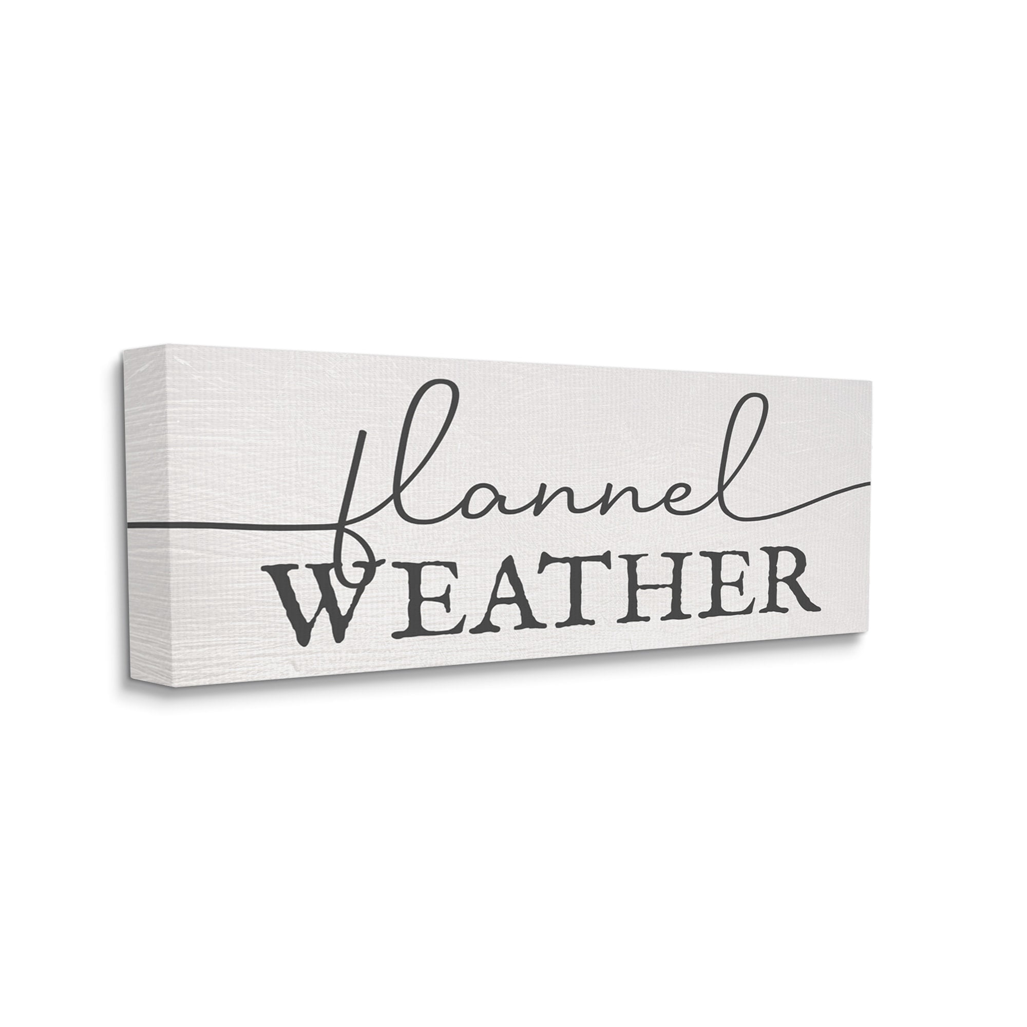 Stupell Industries Flannel Weather Phrase Minimal Text Black Off-White, 30 x 13,Design by Daphne Polselli