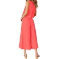 thumbnail image 4 of Roylamp Women's Summer 2 Piece Outfits Round Neck Crop Basic Top Cropped Wide Leg Pants Set Jumpsuits High quality, 4 of 5