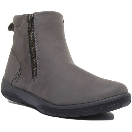 

Strive Bamford Women s Leather Twin Zip Up Pull On Ankle Boot In Charcoal Size 5.5/6