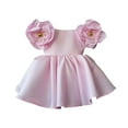 Formal Dresses for Toddler Fashion Floral Pleated Satin Gown for