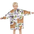 thumbnail image 3 of Yorkie Dog and Flower Florals Blanket Hoodies for Kids 6-13YR Oversize Wearable Blanket Hoodies for Boys Girls Teens, 3 of 7