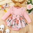 thumbnail image 2 of dmqupv Preemie Clothing for Girls Girls Lace Ruffles Long Sleeve Ribbed Floral Prints 6 Girls Clothes Winter Pink 0-3 Months, 2 of 5