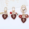 thumbnail image 4 of 3 piezas llavero con borlas de rosas para mujeres y niñas, regalos, bolsos, accesorios, 4 of 5