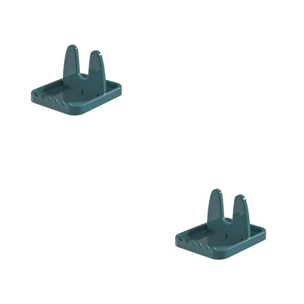Soporte para tapa de olla plegable Bewildely de plástico para el hogar restaurante cafetería encimera estante para Azul 2Conjunto