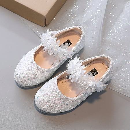 

Akiihool Little Girl Sandals Girls Sandals Open Toe Cute Flats Dress Sandals Cross Strappy Summer Shoes Toddler (White 9)