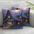 thumbnail image 3 of Orinice Snowy Roof Full Moon Graphic Decorative Cushion Throw Pillow Cover Winter Pillowcase 1PC 12x12in, 3 of 5