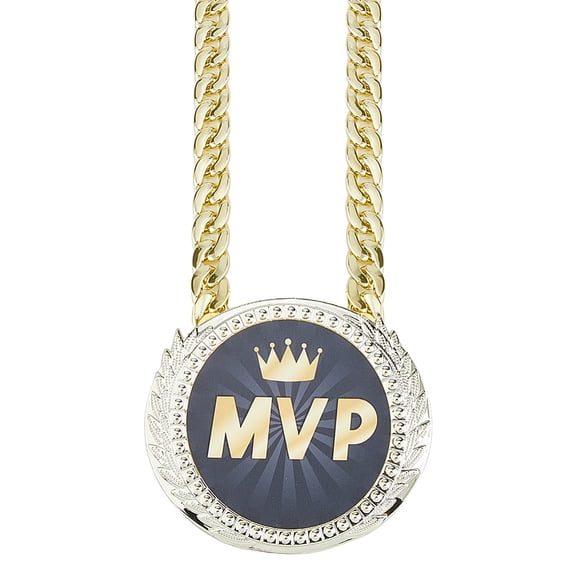 Sports MVP Turnover Chain Medal Plating Plastic Flat Round No.1 Gold Medals Award for Sports Necklace Basketball Soccer Baseball Competitions Prize