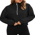 thumbnail image 3 of Sweatshirts Demi-Zip pour Femmes Col Montant Manches Longues Pull Tops, 3 of 5