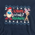 thumbnail image 2 of Ren & Stimpy Happy Stinky Holidays Ugly Christmas Sweater Unisex Adult Pull-Over Hoodie, 2 of 5