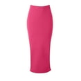thumbnail image 2 of SROBPTY Womens Skirts, Skirts for Women Trendy, Women's Fashion Slim Thickened Solid Mid Length Skirt Hot Pink,L, 2 of 4