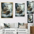 thumbnail image 4 of Designart "Ghostly Pirate Ship In Stormy Seas" Pirate Canvas Wall Art, 4 of 7