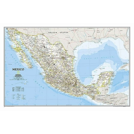 National Geographic Reference Map National Geographic Mexico Wall Map - Classic - Laminated (34.5 X 22.5 In), (Paperback)