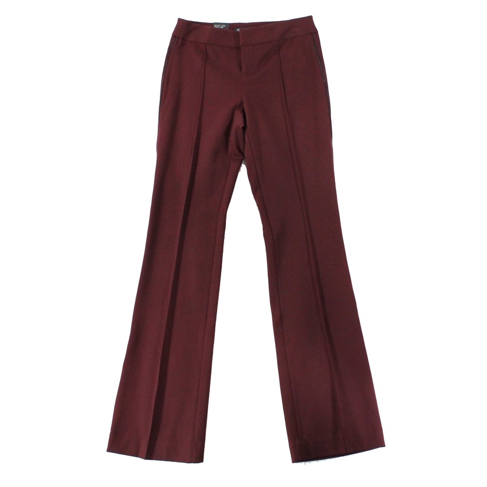 faux leather trim pants