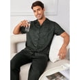 thumbnail image 5 of Men Button Front Striped Loungewear Top, 5 of 5