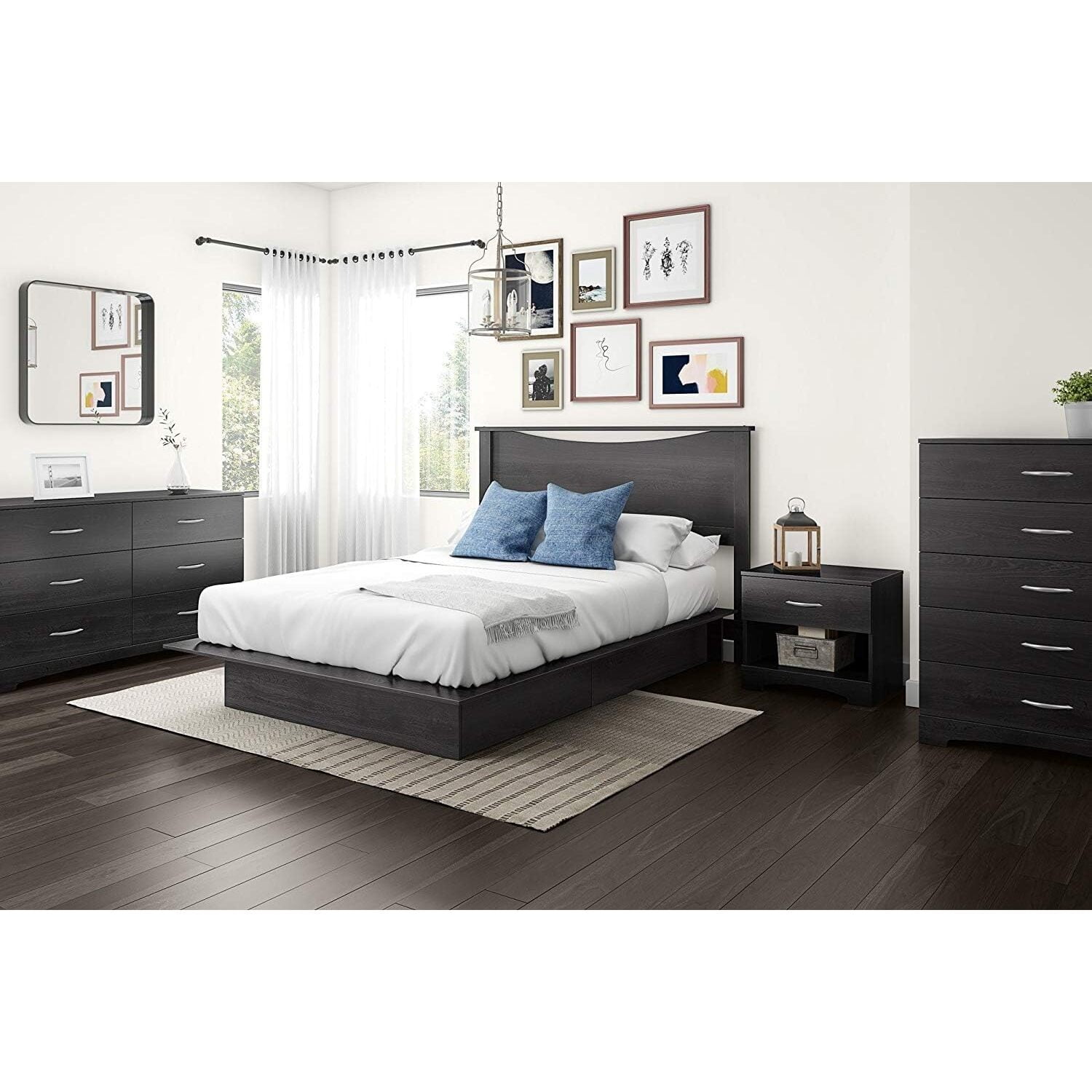 South Shore Maddox 6 Drawer Double Dresser in Pure Black Walmart