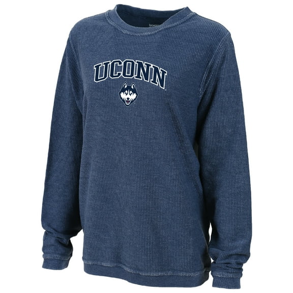 Women's Boxercraft Blue UConn Huskies Rally Corduroy Pullover Sweatshirt