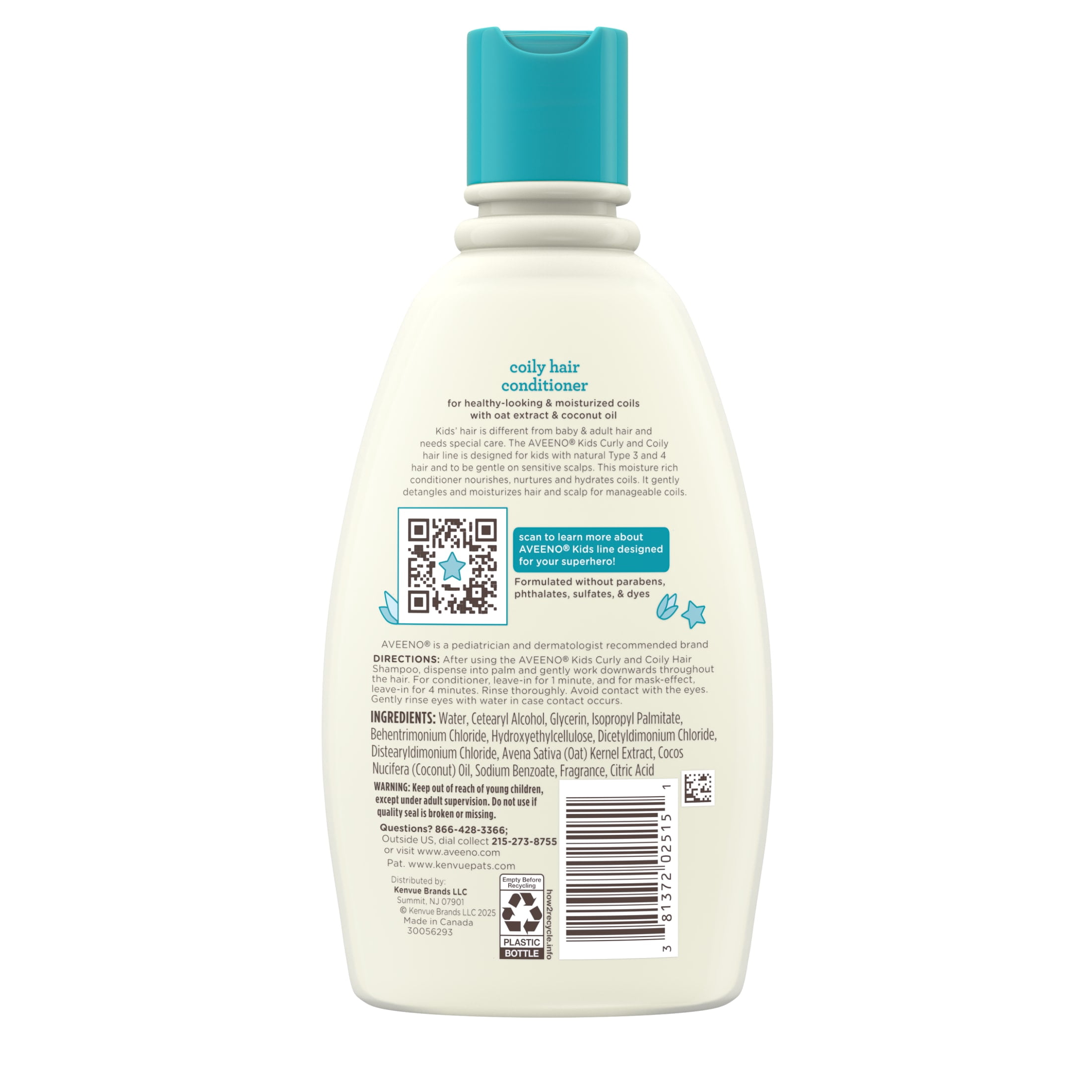 Aveeno Kids Coily Hair Conditioner, Hypoallergenic, 12 fl. oz