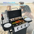 thumbnail image 4 of Cirui 3 Burner Barbecue Propane Gas Grill,Stainless Steel 26,000 BTU Patio Garden BBQ Grill with Two Shelves, Lid, Wheels and Bottle Opener for Outdoor Barbecue Picnic Camping Backyard, 4 of 6