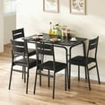 thumbnail image 3 of MIUUKA 5-Piece Dining Table Set for 4 – Rectangular Space-Saving Kitchen Furniture with Upholstered Chairs – Compact Dinette Ideal for Small Dining Rooms,Apartments,Breakfast Nooks – Black, 3 of 9