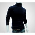 thumbnail image 3 of Men Slim Warm Cotton High Neck Pullover Jumper Sweater Top Turtleneck Sweaters, 3 of 5