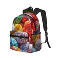 thumbnail image 2 of Vsdgher Easter Eggs Print Unisex Large Capacity Bookbag Schoolbag Casual Daypack for High School/College/Teens/Travel/Work, 2 of 8